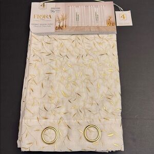 FLORA Collection Extra Long Set Of 4 Grommet Window Panels - 37"x96" - Serena